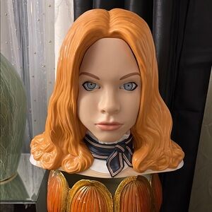 Orange Hair Mannequin Bust